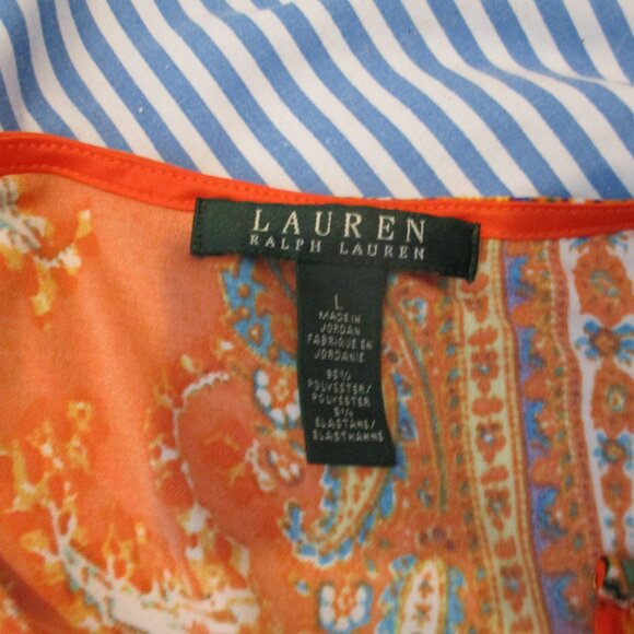🧡 LAUREN Ralph Lauren Sleeveless Paisley Blouse 💃 - Picture 6 of 6